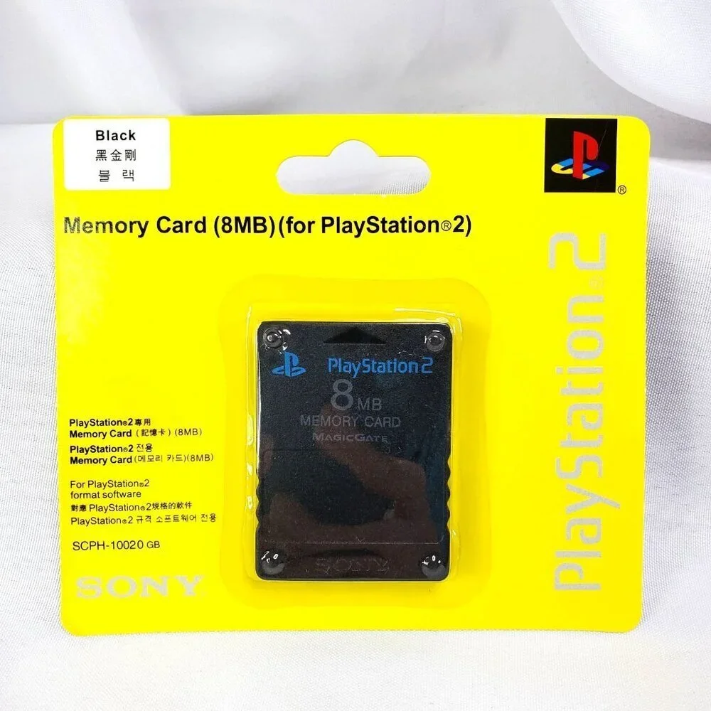 Sony PlayStation 2 8MB Memory Card Black SCPH-10020 GB New Sealed
